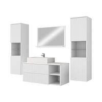 BADMÖBEL-SET Kertos Rillen III - Weiß, Holzwerkstoff (100/57/45cm) - MIRJAN24