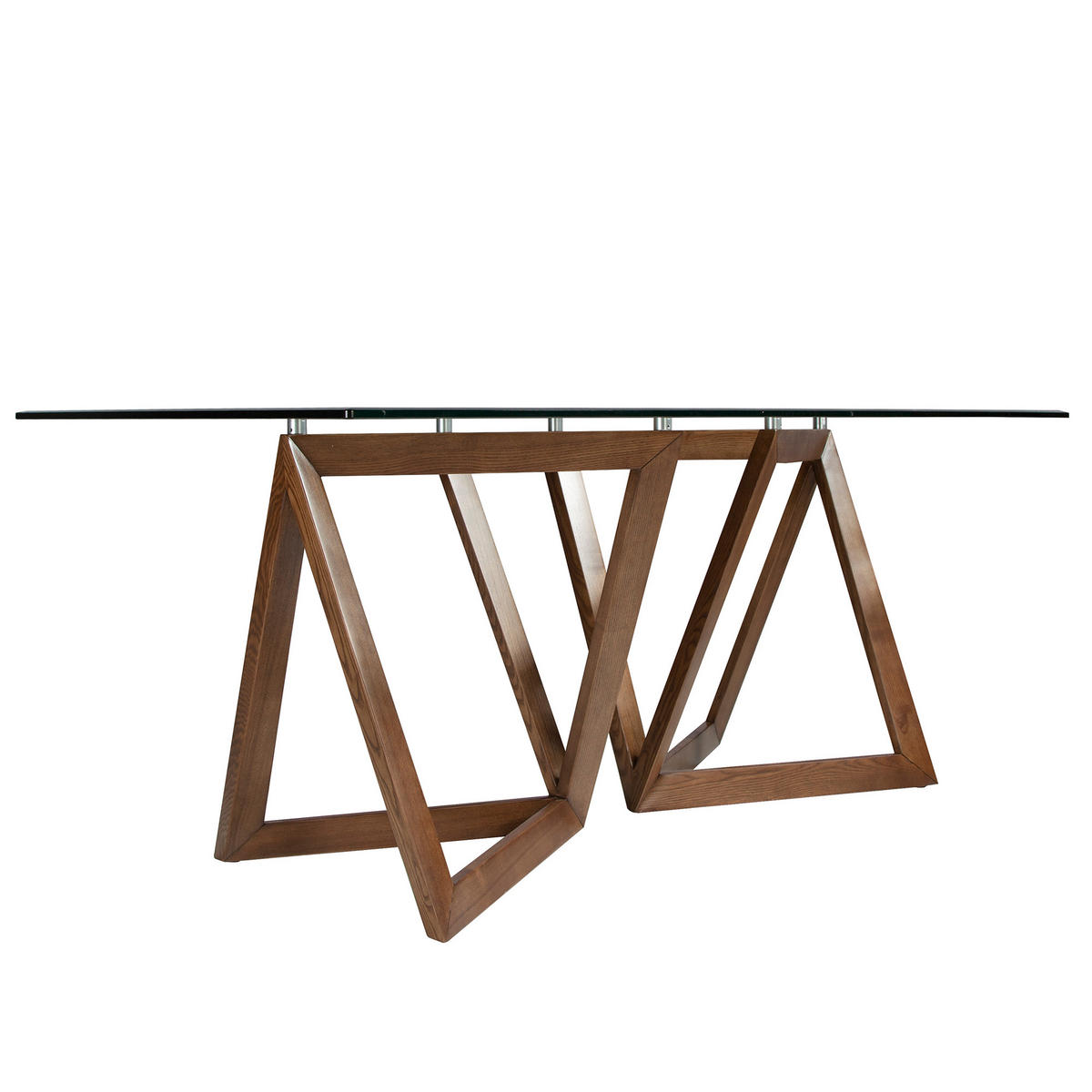 ESSTISCH Glas Walnuss 180/90/75 cm - Transparent/Walnussfarben, Holz (90/180/75cm) - ANGEL CERDA