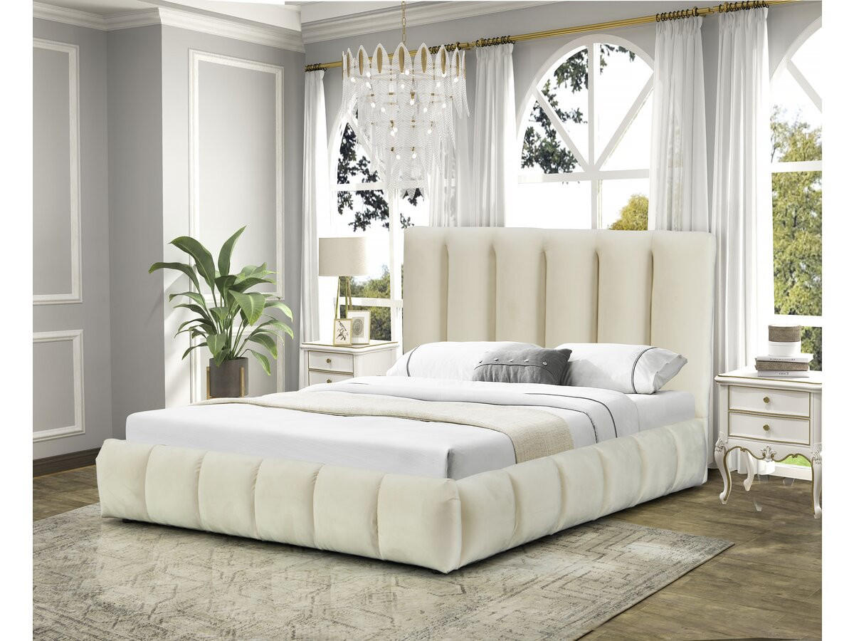 BETT annie beige - Beige, Holz/Textil (160/200cm) - Habitat Garten