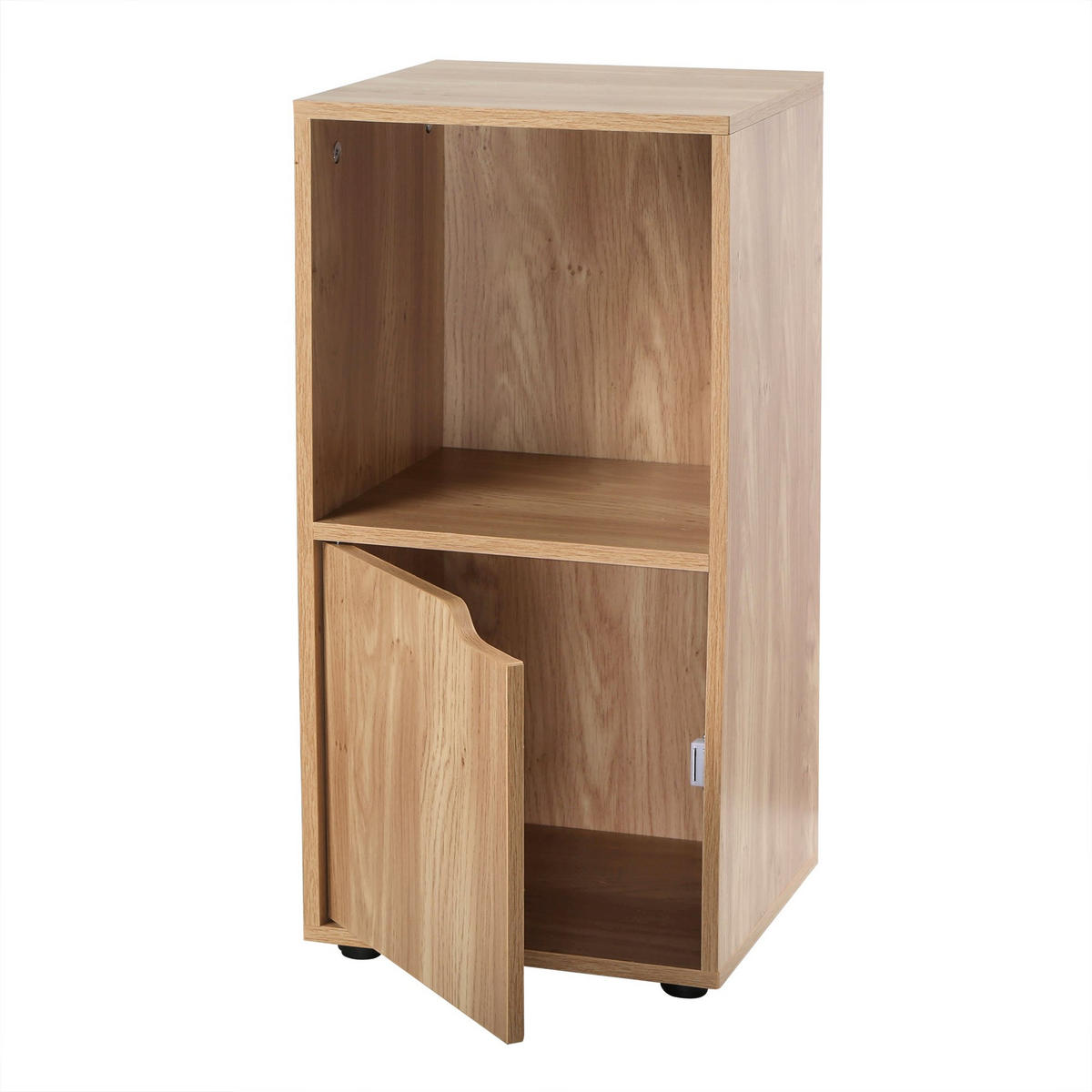 NACHTTISCH mit 2 Fächern im Holzdekor mit 1 Tür - L31 cm - 2er Set - Apfelbaumfarben, Holzwerkstoff (29/61.6/30.7cm) - Calicosy