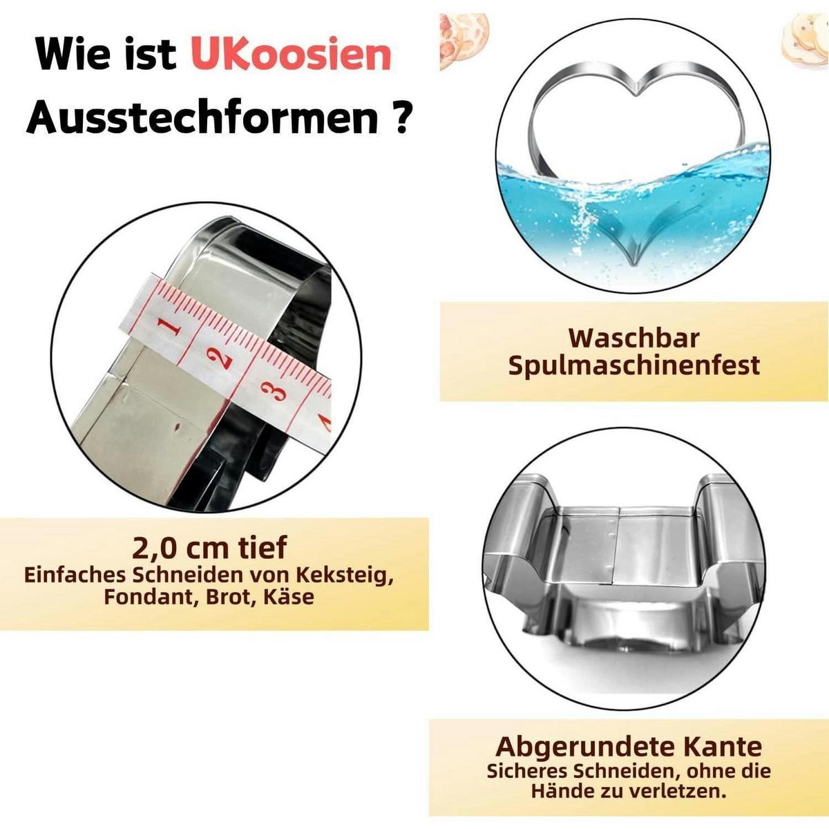 AUSSTECHFORMEN Set 10-teilig Kommunion Taube, Fisch, Engel - Multicolor, Metall (16.7/2.4/19.2cm)