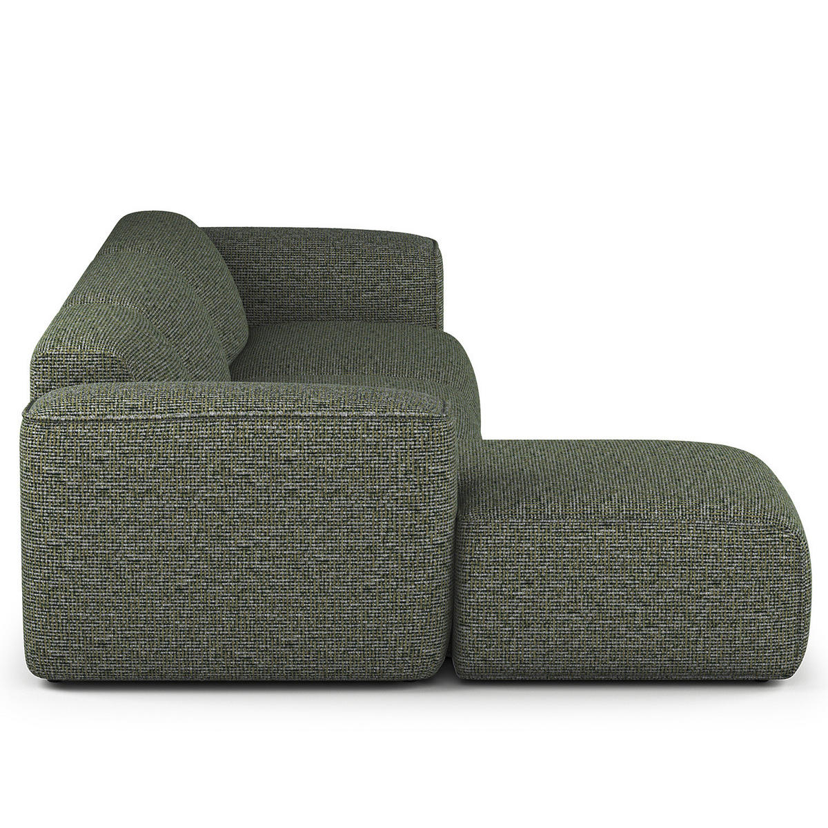 3-SITZER ECKSOFA mit Longchair - Schwarz/Grün, Kunststoff/Textil (317/173cm) - home24
