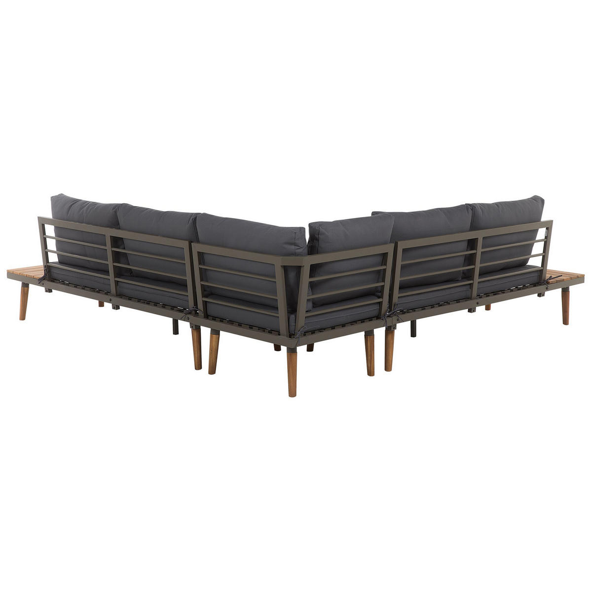 LOUNGE-SET 5-Sitzer grau Corato - Grau, Holz - Beliani