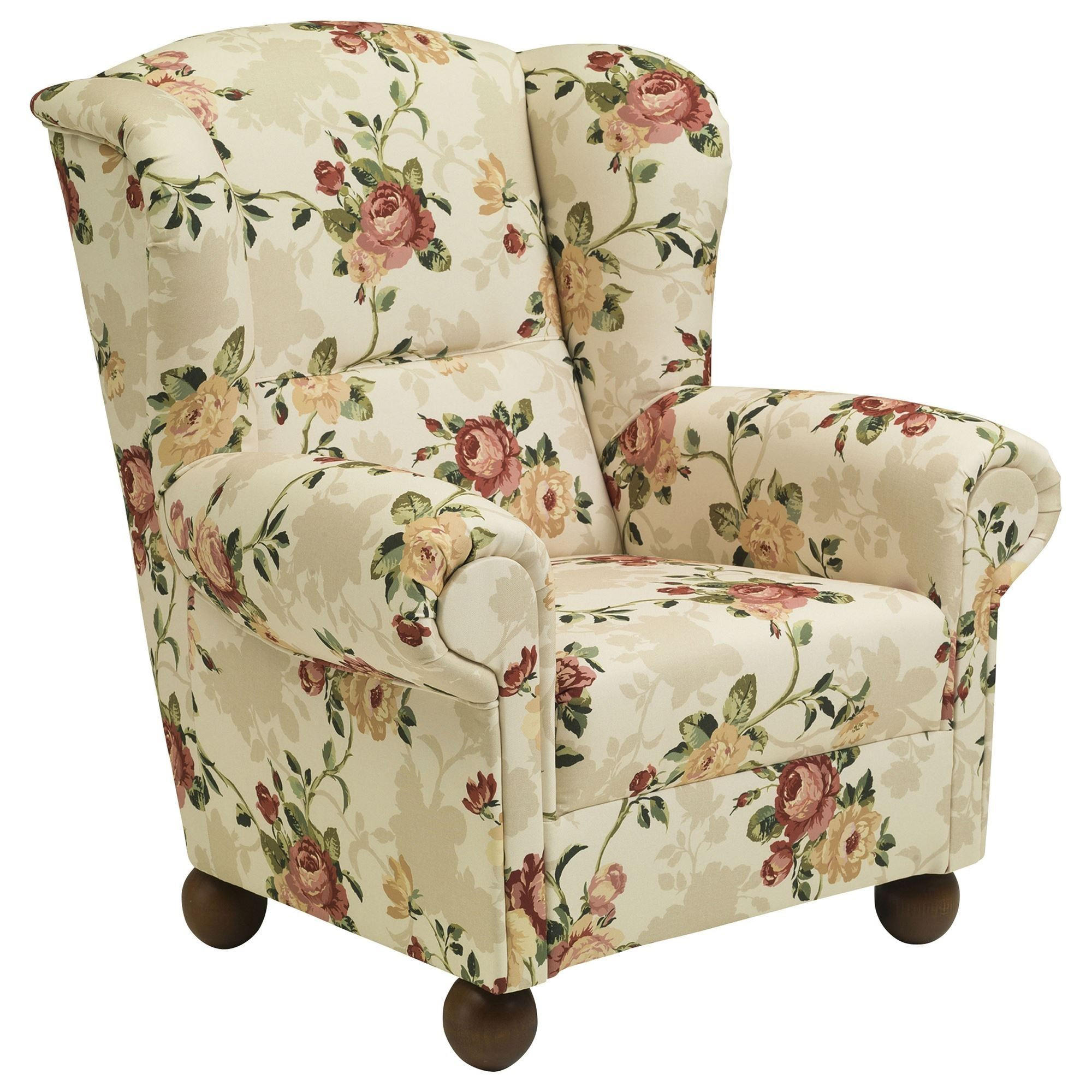 OHRENBACKENSESSEL Kasha Bezug Flachgewebe Buche nussbaum dunkel / multi - Dunkelbraun/Naturfarben, Kunststoff (93/103/87cm) - 58aufmkessel