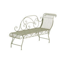 GARTENBANK Sizon Metall Grün 156x46x78cm Gartenliege - Grün, Metall (156/78/46cm) - DELUKE