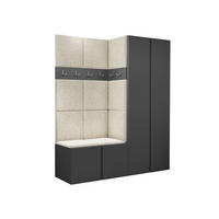 GARDEROBEN-SET Orion III - Creme/Graphitfarben, Holzwerkstoff/Kunststoff (158/186/46cm) - MIRJAN24