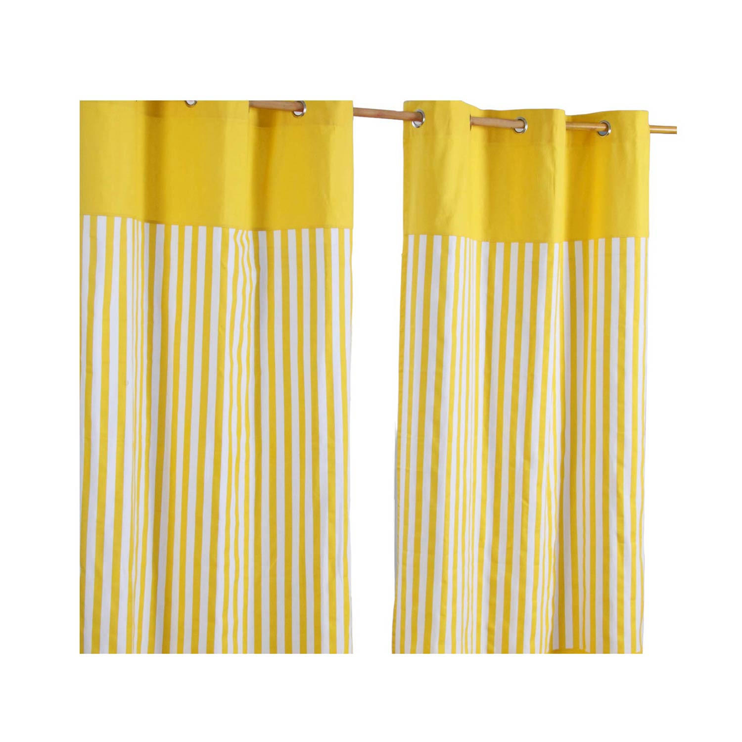 ÖSENVORHANG Streifen blickdicht 2er-Set, 137/182 cm - Gelb, Textil (137/182cm) - Homescapes