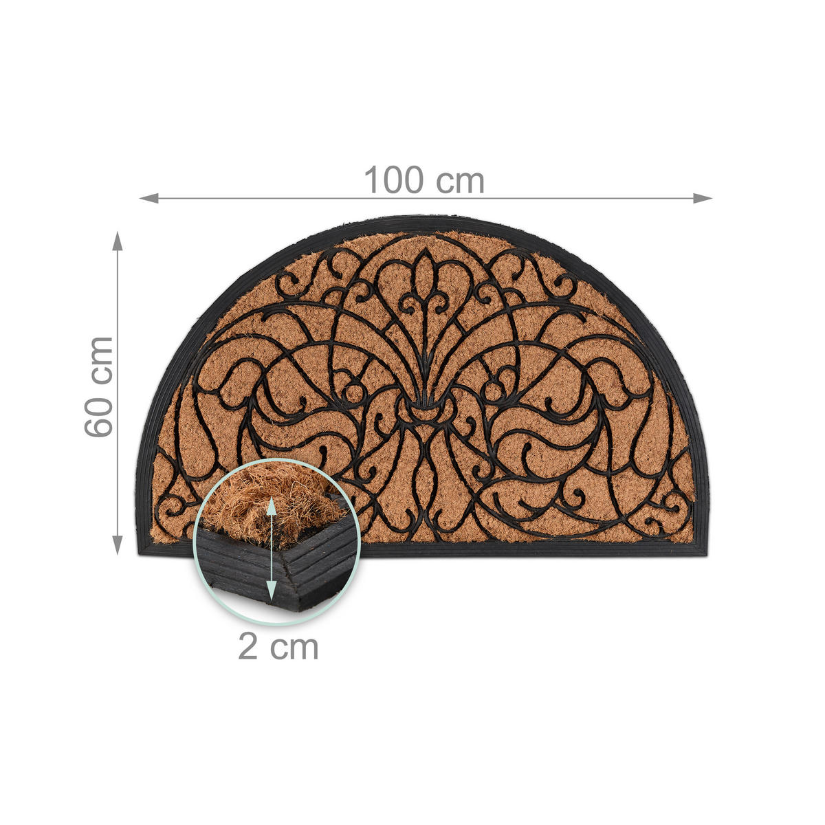 FUSSMATTE - Multicolor, Kunststoff/Textil (100/60cm) - Relaxdays