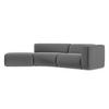 4-SITZER-SOFA Samt Stoff Grau - Schwarz/Grau, Kunststoff/Textil (335/70/166cm) - Makamii