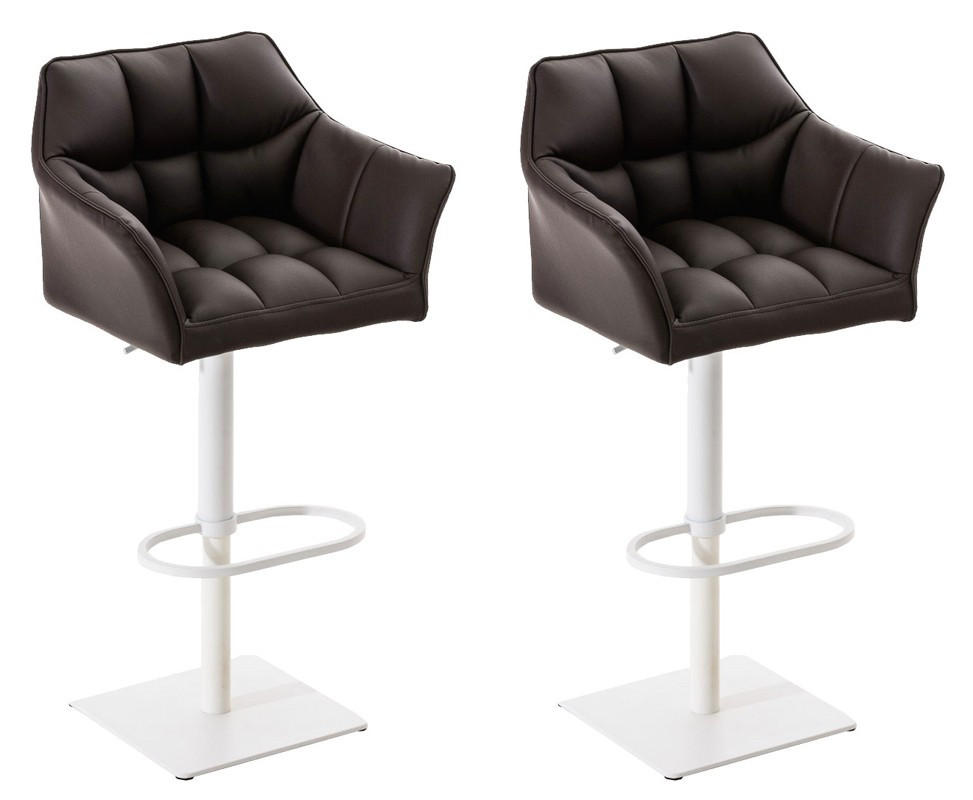 BARHOCKER Damaso 2er Set 88x64x45 cm braun - Braun, Leder (64/88/45cm) - furnicato