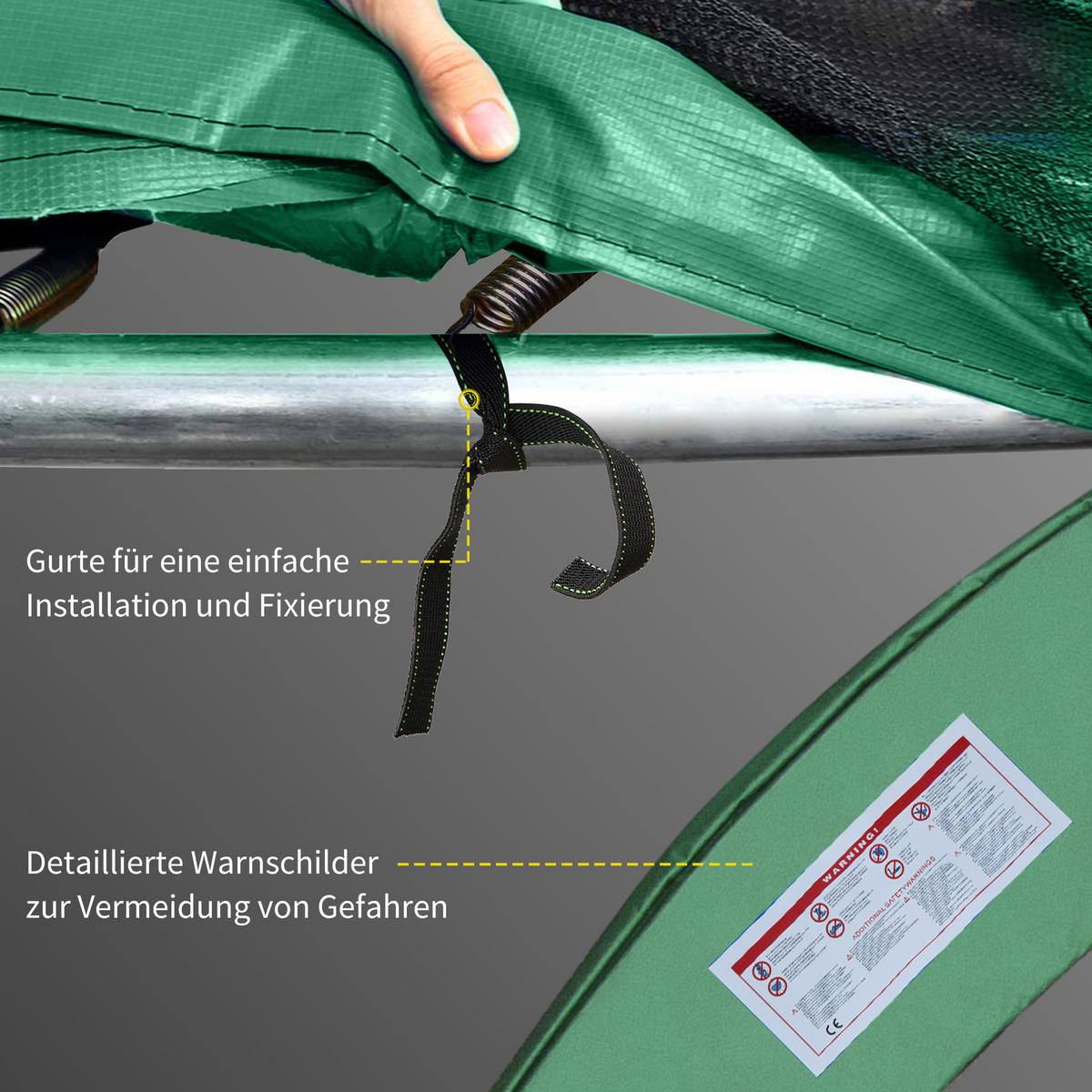 RANDABDECKUNG, PE, Grün, Ø244 cm - Grün, Kunststoff (244/244cm) - HOMCOM