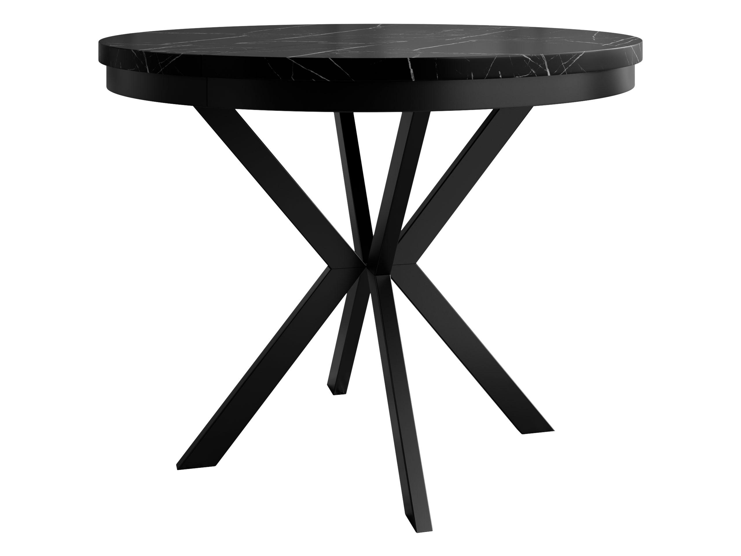 ESSTISCH ausziehbar Edder 120 - Schwarz, Holzwerkstoff/Metall (120/120/76cm) - MIRJAN24