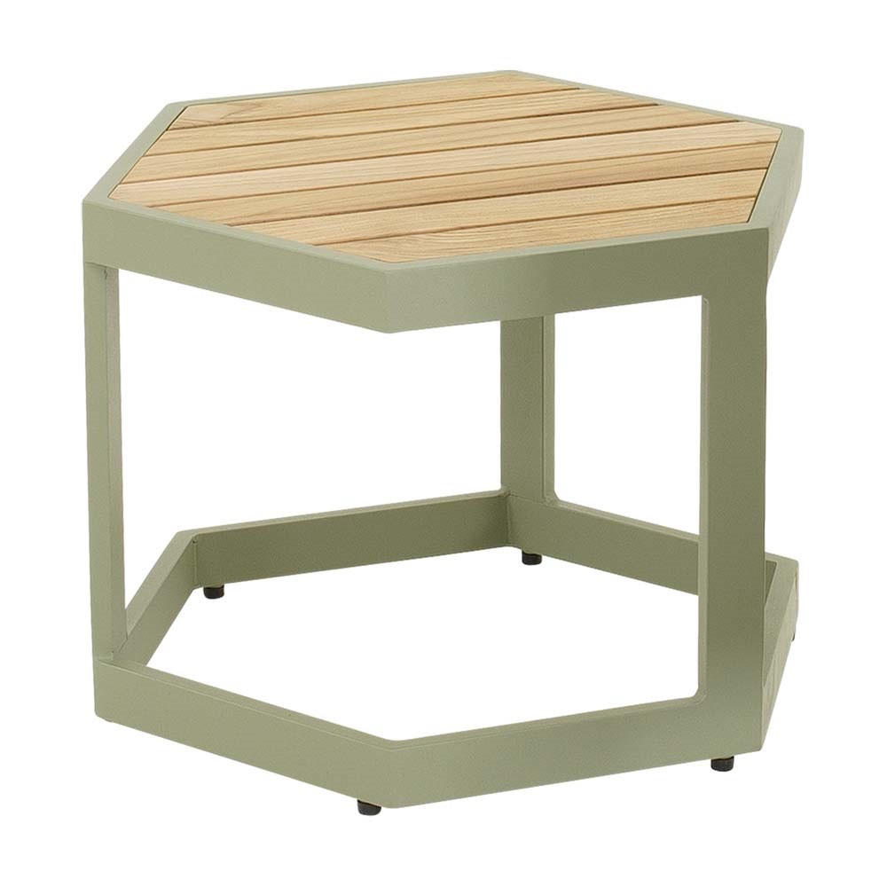 BEISTELLTISCH Esagono - Grün - 48/41,5/34 cm - Grün, Metall (48/41/34cm) - Lesli Living