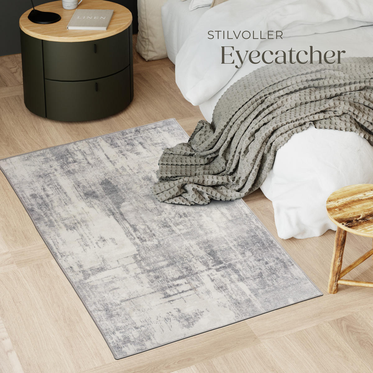 TEPPICH Vintage Design Nadira,rutschfeste Unterseite,beige/grau - Beige/Grau, Kunststoff (80/150cm) - tectake