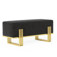 POLSTERBANK TEO 100 cm Gold / Schwarz ,Metallgestell - Schwarz, Metall (100/47/35cm) - Idohome