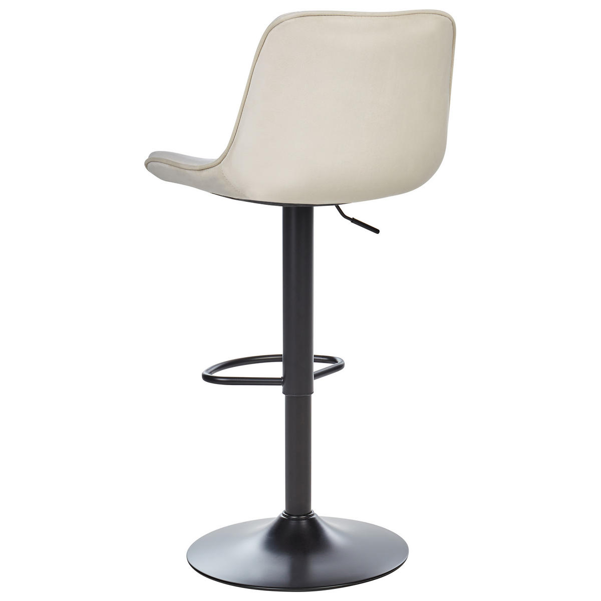 DREHHOCKER 2er-Set Samtstoff Helles Beige Dubrovnik - Beige/Schwarz, Textil (51/88/54cm) - Beliani