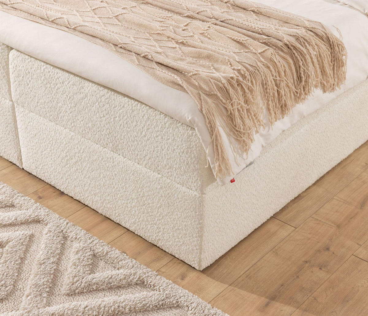 BOXBETT Amador Premium - Beige, Holzwerkstoff/Textil (180/220cm) - Fun Möbel