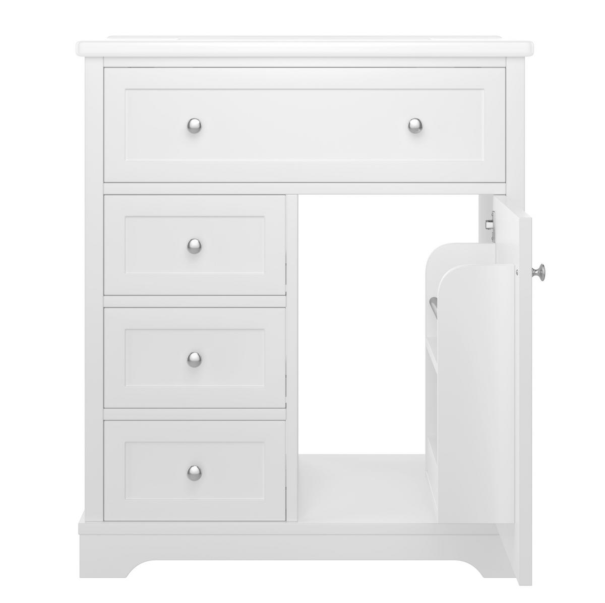 BADEZIMMERSCHRANK mit Waschbecken 76 x 46 x 87 cm Weiß - Weiß, Holzwerkstoff (46/87/76cm) - Beauniv