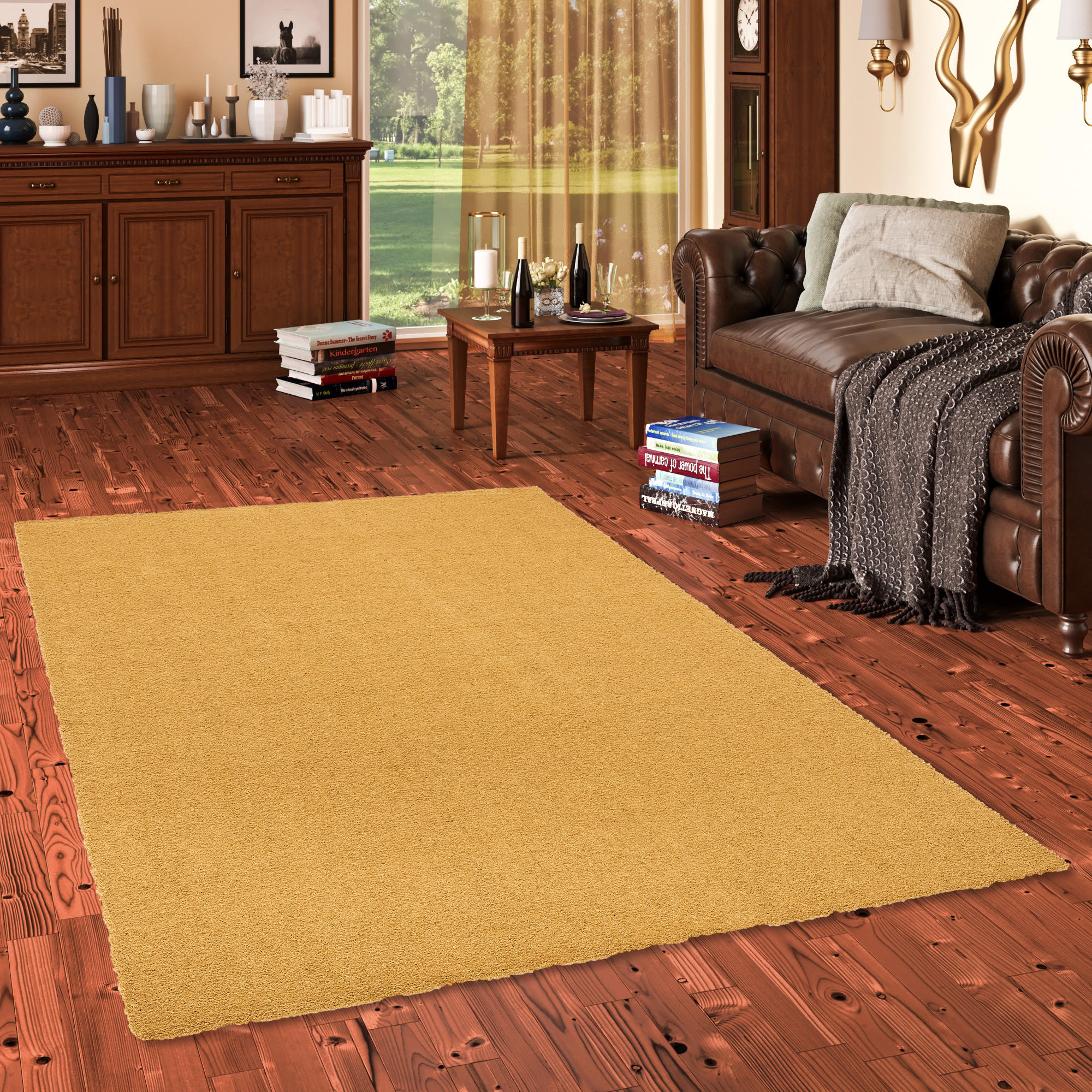 LUXUS HOCHFLOR SHAGGY TEPPICH VELVET - Currygelb, Textil (200/250cm) - Snapstyle