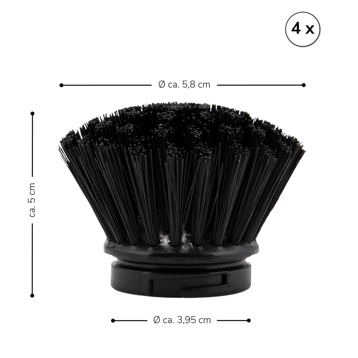 ERSATZBÜRSTEN 4er Set, schwarz - Schwarz, Kunststoff (5.8/5/3.95cm) - bremermann