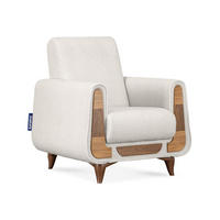 SESSEL GUSTAVO mit Armlehnen, weiß - Braun/Weiß, Holz/Holzwerkstoff (83/95/92cm) - KONSIMO®