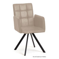 ARMLEHNSTUHL drehbar (6er-Set) Despo 52x91x60 Schwarz/Natur - Schwarz/Naturfarben, Kunststoff (60/91/52cm) - 58aufmkessel
