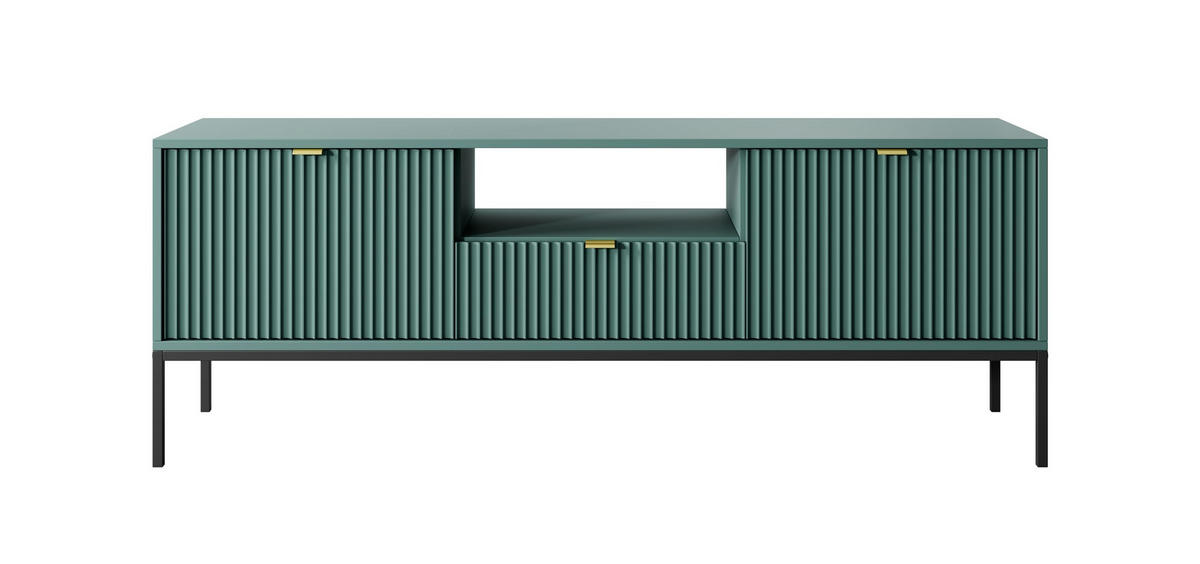 TV-SCHRANK Font 154x56x39 cm - Lowboard mit Stauraum - Tv Ständer aus Laminierter Spanplatte - Grün - Grün, Holzwerkstoff (154/56/39cm) - Chilly