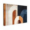 LEINWANDBILD Abstrakt - Formen - Dunkelblau Gemälde 60x40 cm - Cognac, Textil (60/40cm) - MuchoWow