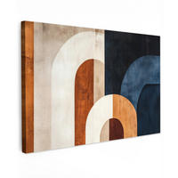 LEINWANDBILD Abstrakt - Formen - Dunkelblau Gemälde 60x40 cm - Cognac, Textil (60/40cm) - MuchoWow