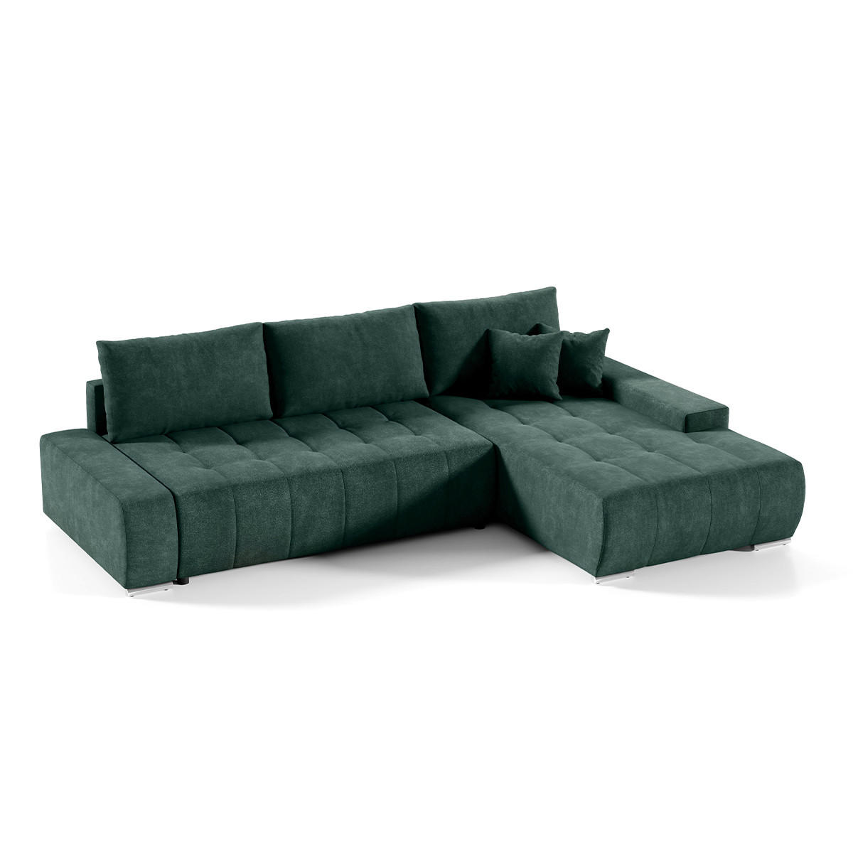 ECKSOFA Jonas 4 Sitzplätze Grün - Grün, Holzwerkstoff (265/185cm) - Petits-meubles