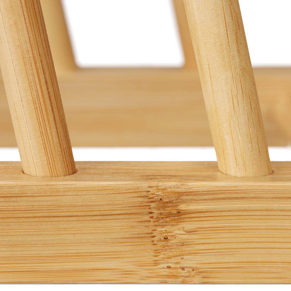 TELLERSTÄNDER Bambus - Hellbraun, Holz (12.5/12/34cm) - Relaxdays