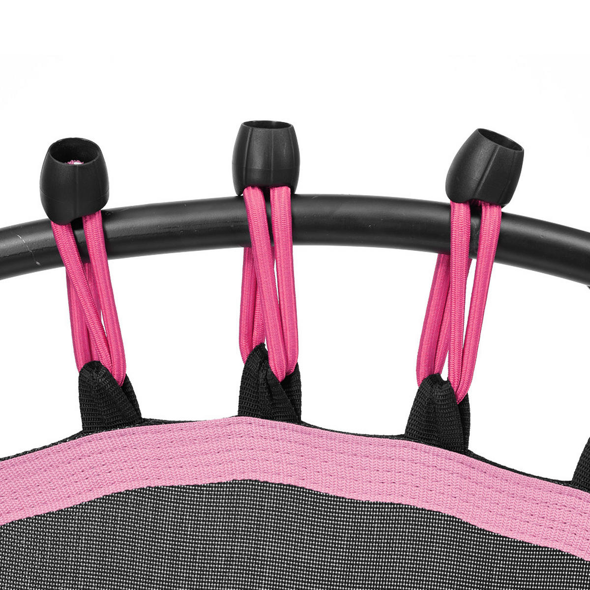 40-ZOLL-RUNDTRAMPOLIN mit Gummiseilen aus Stahl, Oxford-Gewebe, Gummiseile in Schwarz Rosa Langlebig und sicher Stabil und leise 25 x 101 x 101cm - Pink, Metall (101/101cm) - Livingandhome