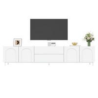 TV-SCHRANK 4 Türen 2 Schubladen Bogen Türen Modern - Weiß, Holzwerkstoff (180/48/40cm) - FLIEKS