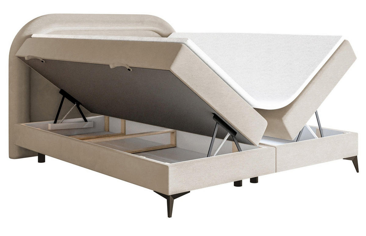 BOXBETT Loreo Greige Samt wasserfest 140x200 cm - Taupe/Schwarz, Kunststoff/Textil (140/200cm) - Selsey