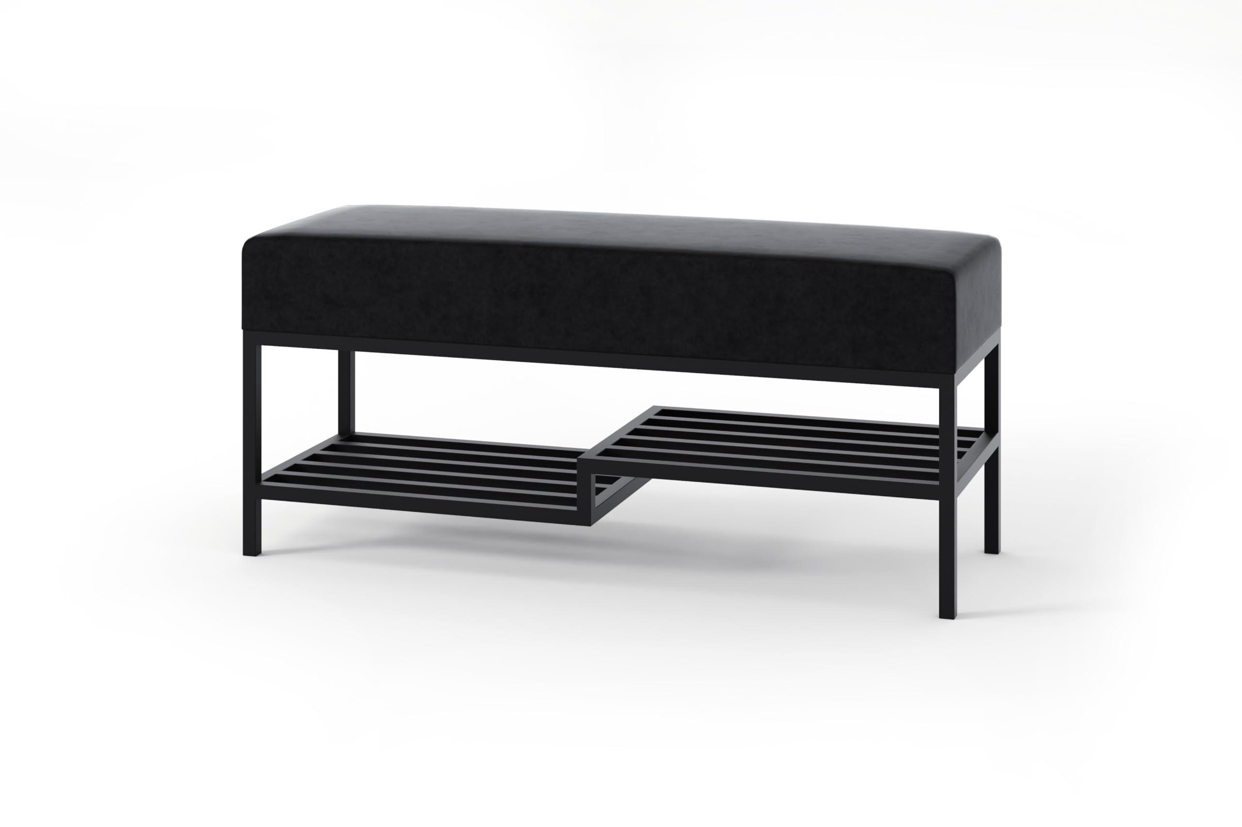 SITZBANK Loft 100 × 45 cm Schwarz - Schwarz, Metall (100/45/35cm) - Design Möbel