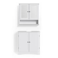 BADMÖBEL-SET Bianco Weiß 2 Teile - Weiß, Holzwerkstoff (60/60/30cm) - Vicco