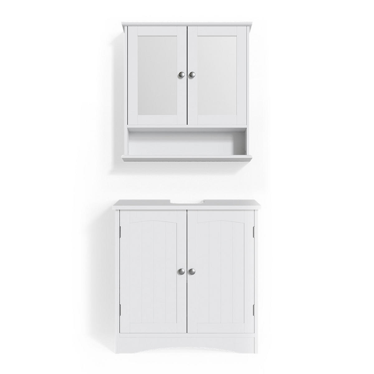 BADMÖBEL-SET Bianco Weiß 2 Teile - Weiß, Holzwerkstoff (60/60/30cm) - Vicco