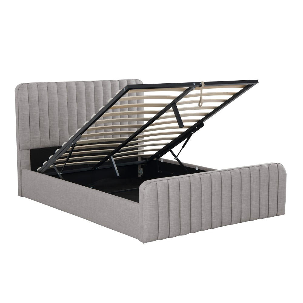 BETT NEVA /160x200 cm mit Lattenrost - Hellgrau - Hellgrau, Holzwerkstoff (160/200cm) - Weber Industries