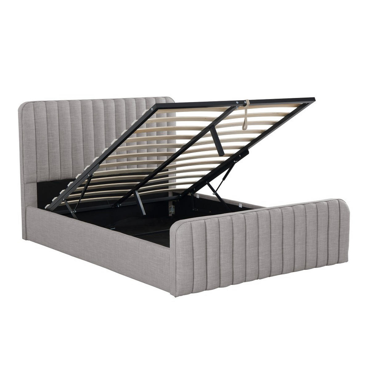 BETT NEVA /160x200 cm mit Lattenrost - Hellgrau - Hellgrau, Holzwerkstoff (160/200cm) - Weber Industries