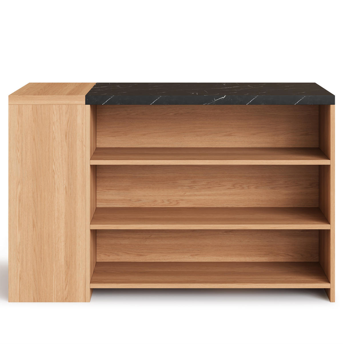 KÜCHENINSEL mit Stauraum 140x60x90 cm Eicheoptik Schwarz - Schwarz, Holz (60/90/140cm) - Beauniv