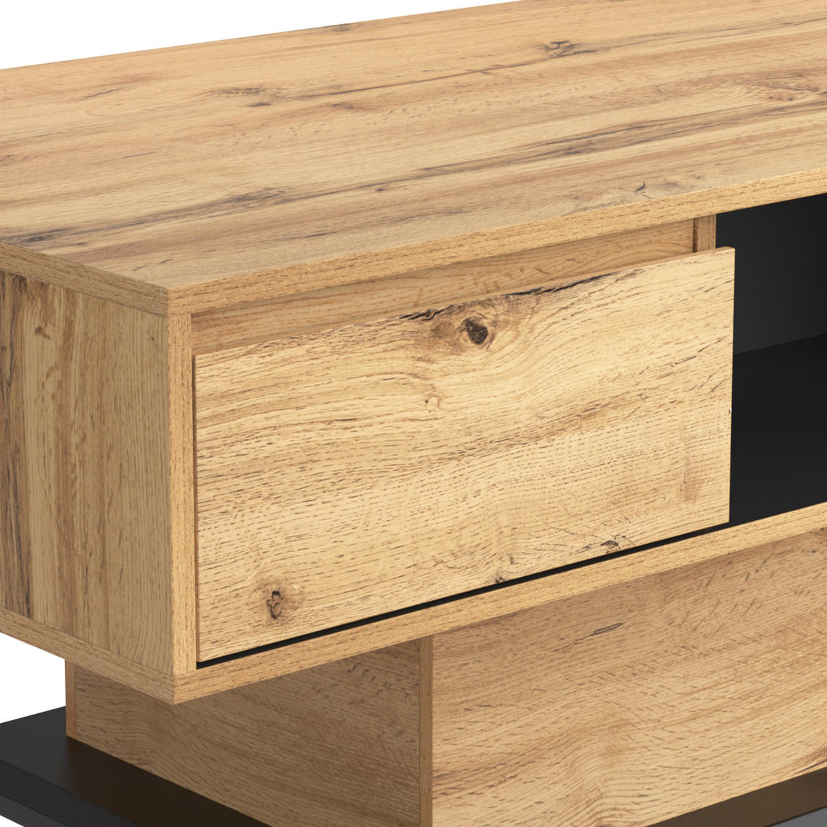 COUCHTISCH Schwarz und Braun 100/47/60 cm - Braun, Holzwerkstoff (100/47/60cm) - Urban Meuble