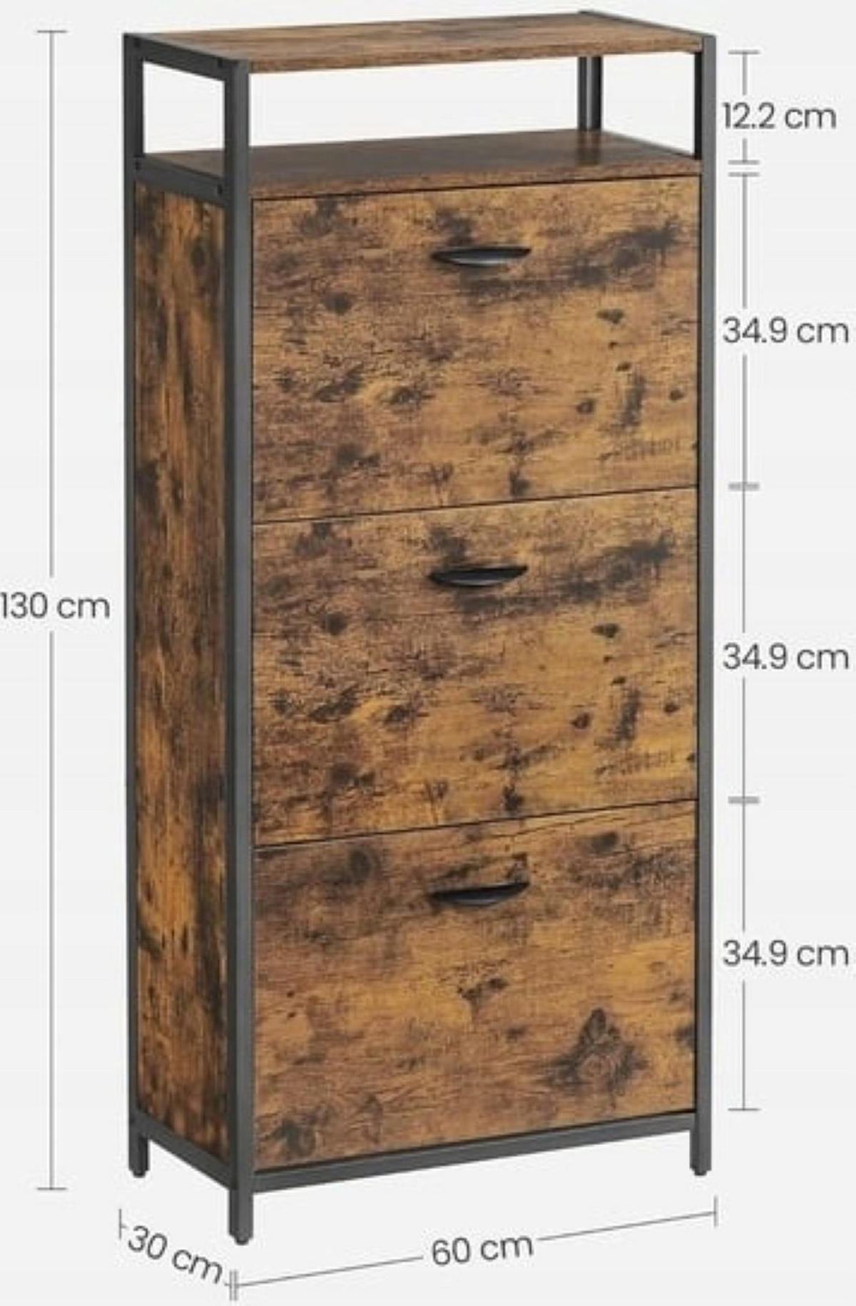 SCHUHSCHRANK, braun 60/130/30cm - Braun, Holzwerkstoff (60/130/30cm)