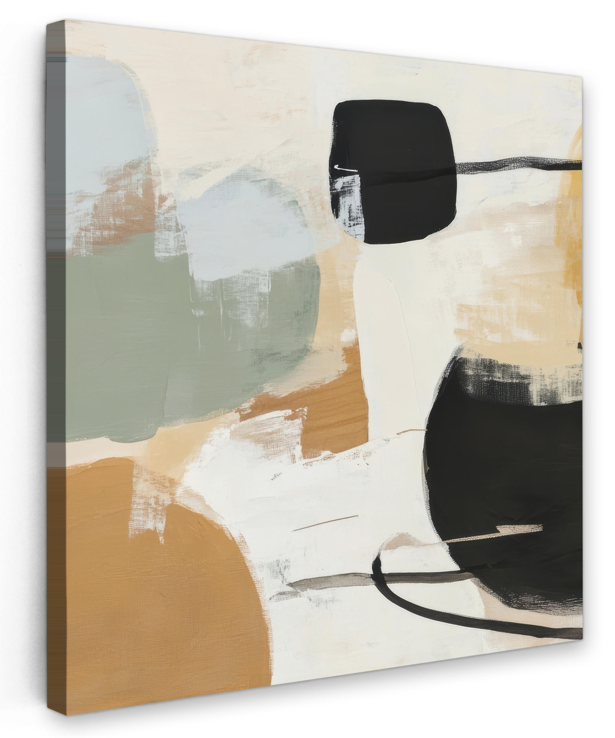 LEINWANDBILD Farbe - Abstrakt - Farben 90x90 cm - Currygelb, Textil (90/90cm) - MuchoWow