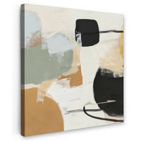 LEINWANDBILD Farbe - Abstrakt - Farben 90x90 cm - Currygelb, Textil (90/90cm) - MuchoWow