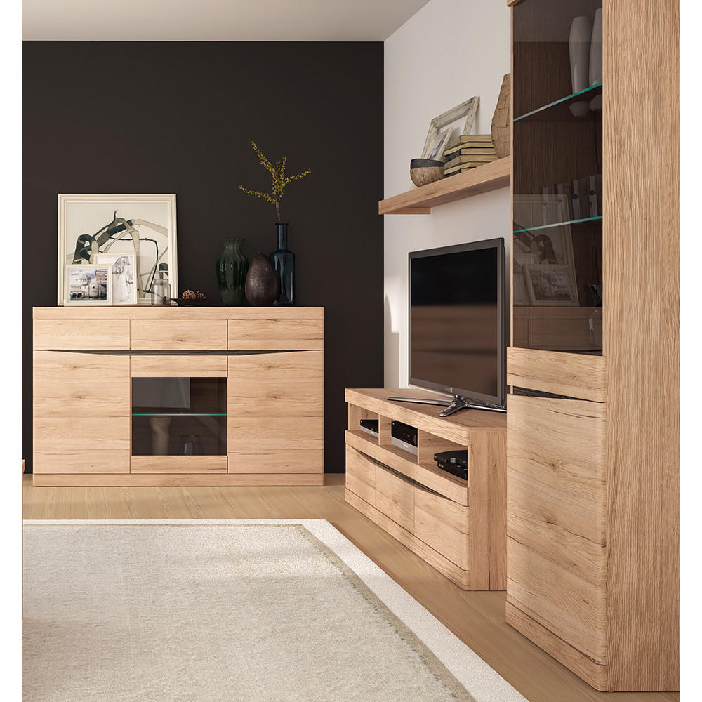 WOHNZIMMER-SET 4-TLG. Sanford-129 - Braun, Holzwerkstoff (504/197/40cm) - Lomado