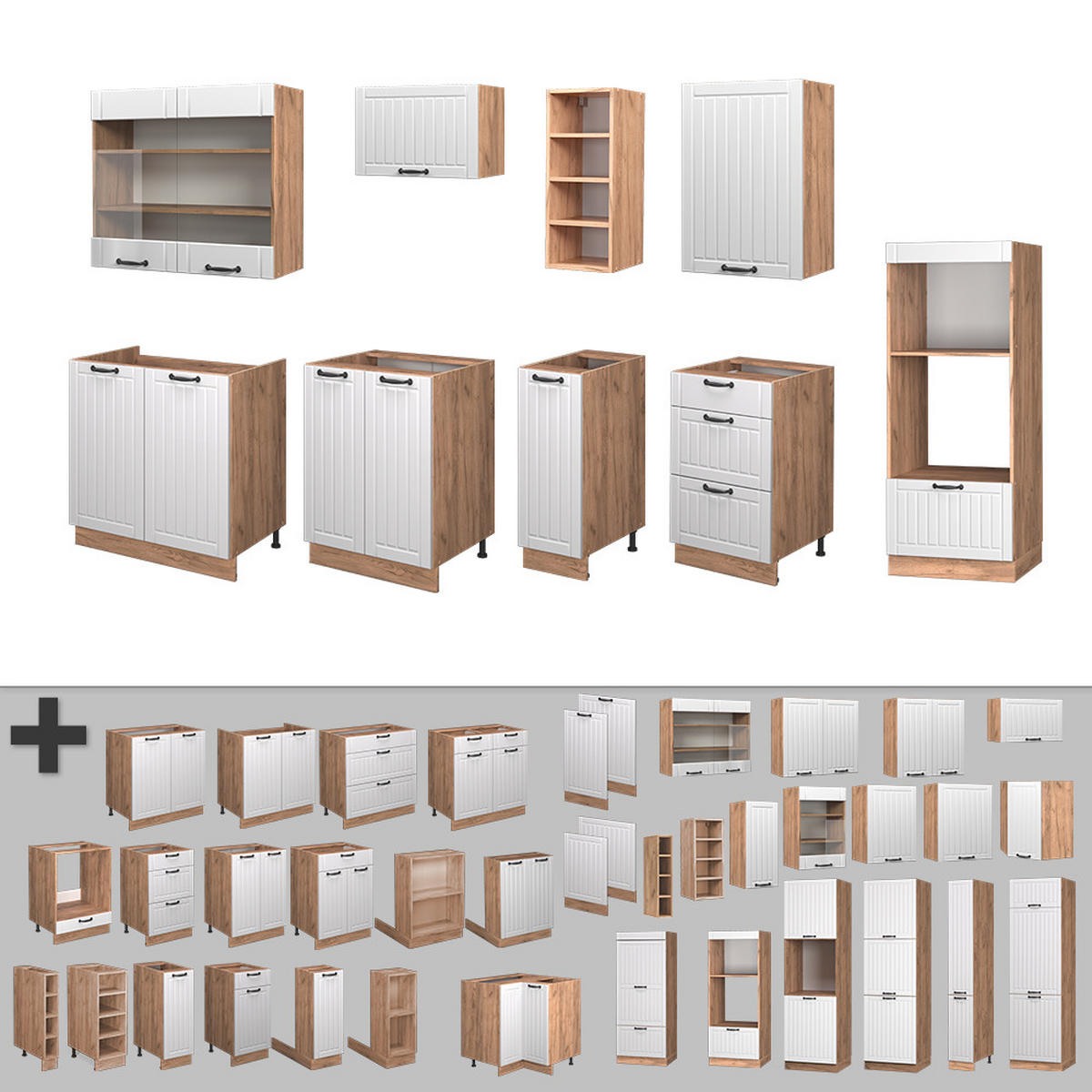 Honigeiche/Weiß, Holzwerkstoff (280/81.6/46cm) - Vicco