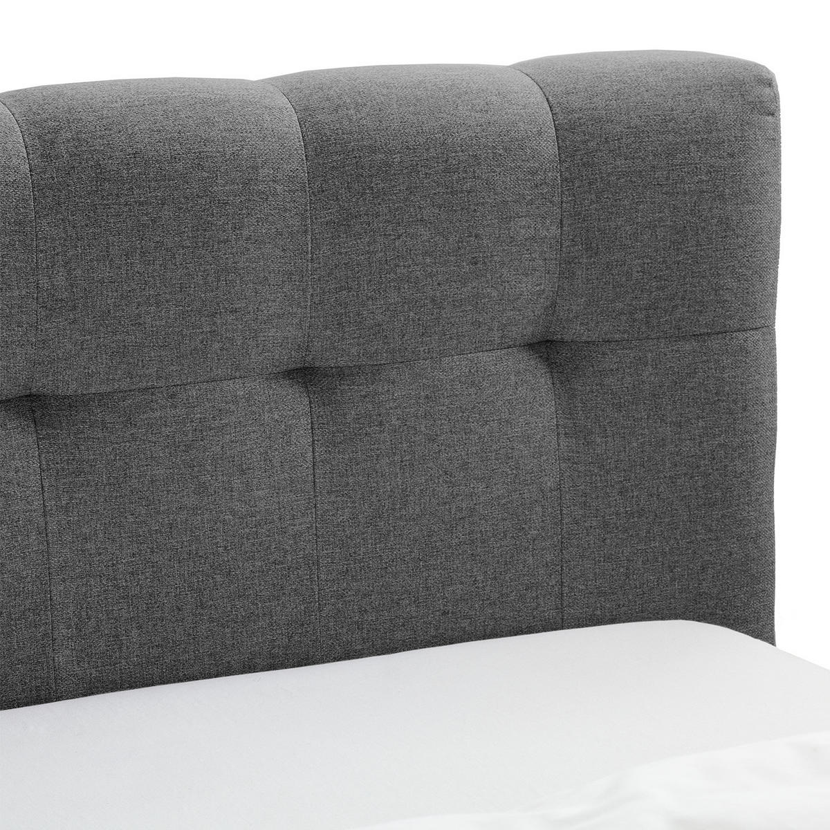 POLSTERBETT - Webstoff - Grau, Holz/Textil (180/200cm) - home24