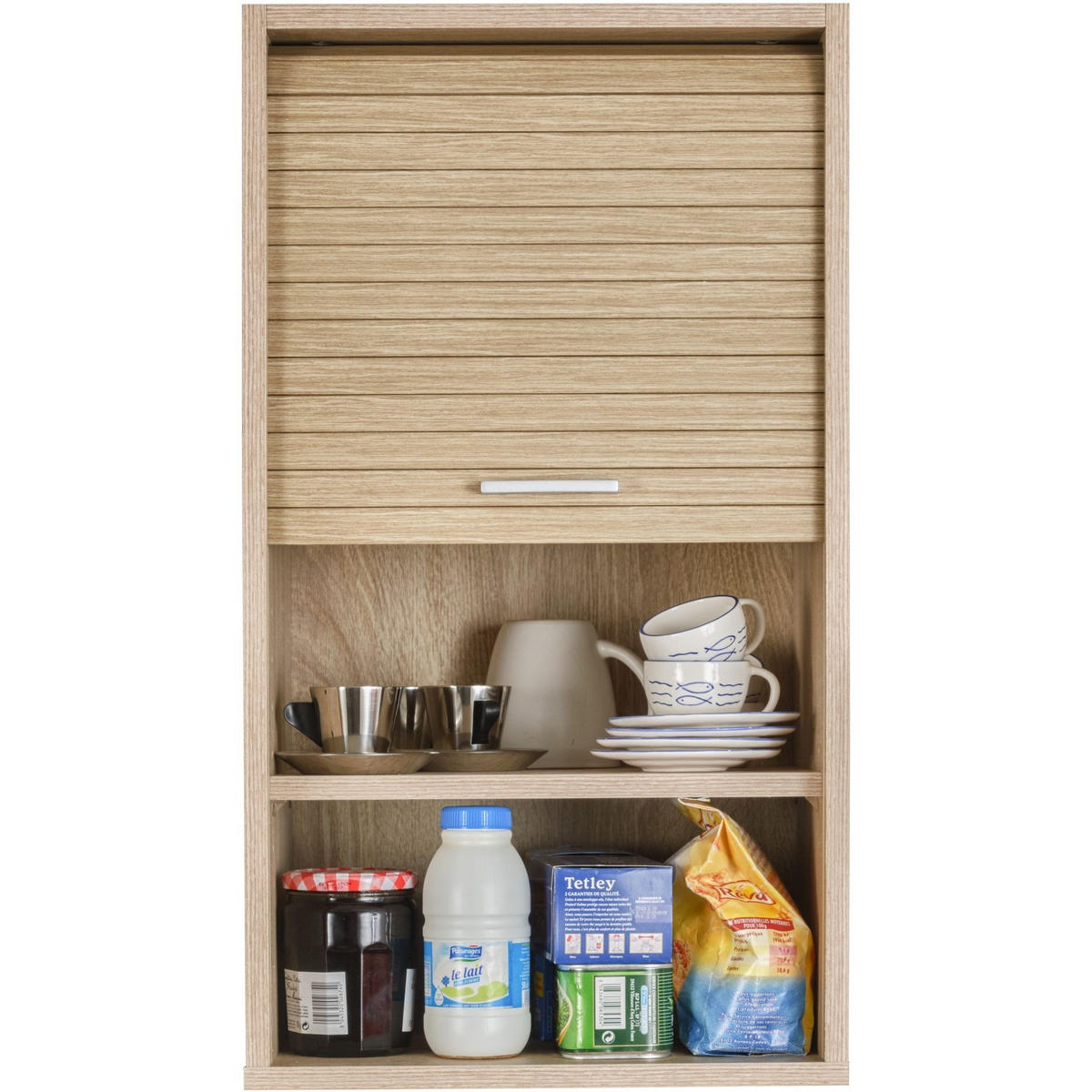 KÜCHENOBERSCHRANK mit Rolladentür 35/40/72cm - Eichefarben, Holzwerkstoff (40/72/35cm) - Simmob