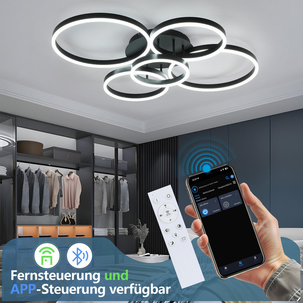 LED-DECKENLEUCHTE Lenci 75/94/15.5cm - Goldfarben, Metall (94/75/15.5cm) - Nettlife