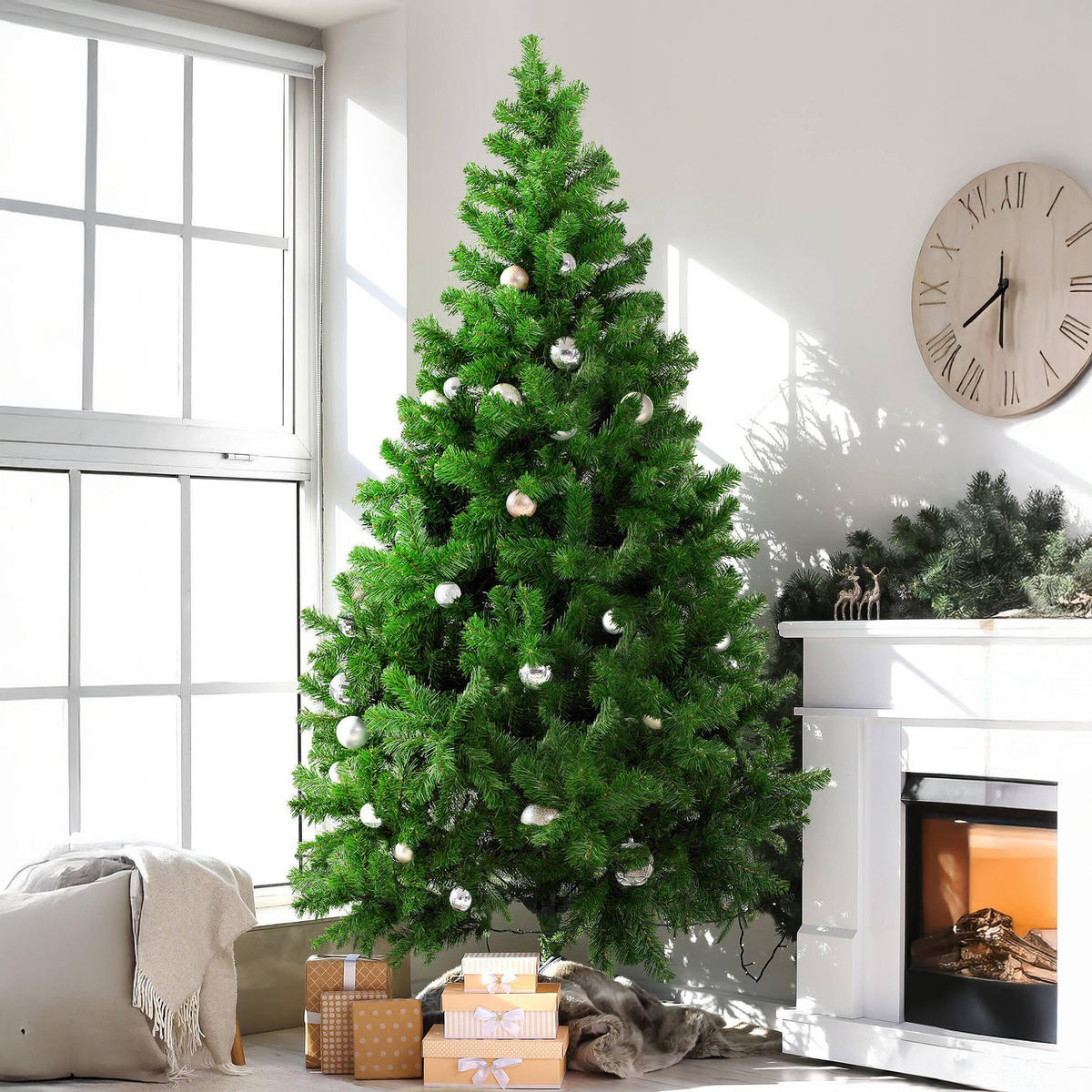 WEIHNACHTSBAUM Kunststoff Grün 70x70h120 cm - Grün, Kunststoff (120cm) - DMORA